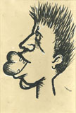 LEO LONGANESI, Il Cuore in Bocca, brush and ink
